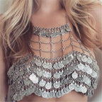 Bohemian Body Chain Coins Top Pi-Mart