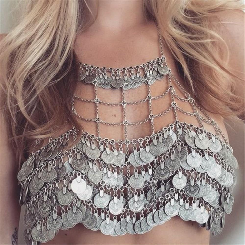 Bohemian Body Chain Coins Top Pi-Mart