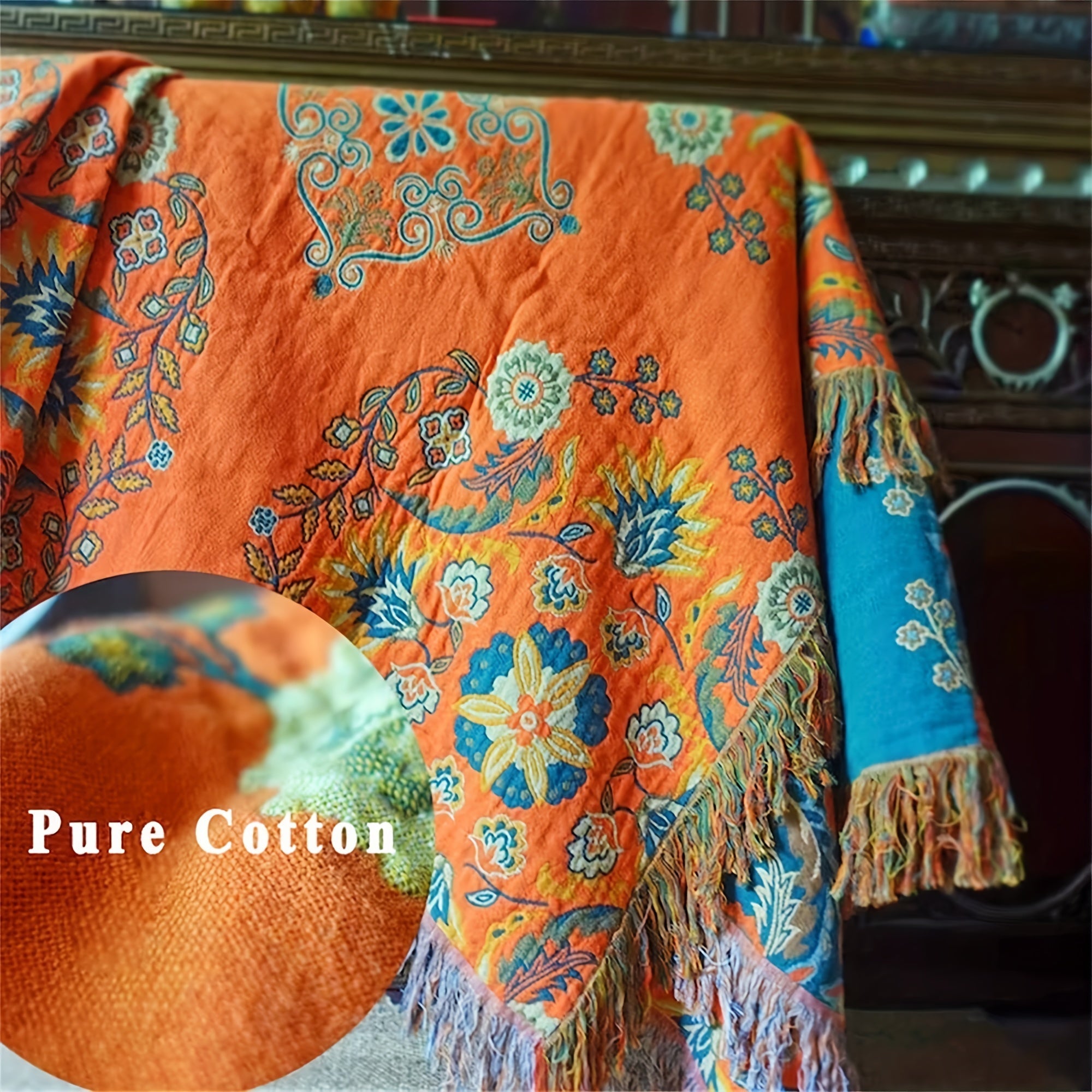 Double-Sided Tassel Sofa Cover for All Seasons - Soft and Durable Sofa Blanket for Ramadan and Beyond Lootquake LLC