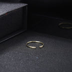 European And American Simple Carbink Thin Open-end Bangle Ring
