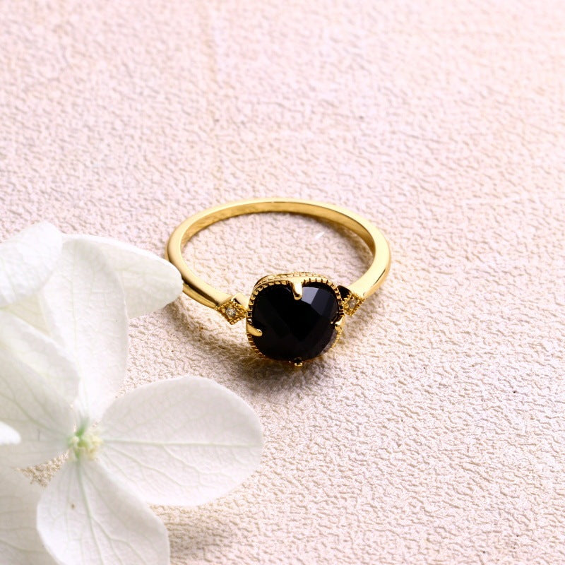 Japanese Light Jewelry Retro Natural Gem Ring Pi-Mart