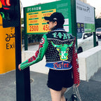 Rivet leather jacket jacket short top Pi-Mart