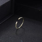European And American Simple Carbink Thin Open-end Bangle Ring