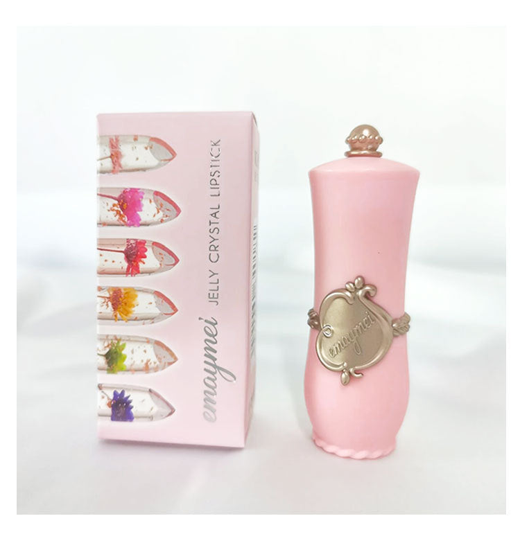 Dried Flower Jelly Lip Balm Lipstick Transparent Waterproof Crystal Lip Oil Hydrating Lip Gloss Plumper Clear Lip Plumper Makeup