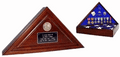 Walnut Cherry Heirloom Finish, Wood Flag Case The Military Gift Store