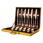 24-Piece Stainless Steel Tableware Set - One-Piece Molded Knife Fork Spoon Collection Pi-Mart
