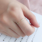 European And American Simple Carbink Thin Open-end Bangle Ring
