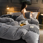 Single Double Quilt Cover Three-piece Set Winter Body Keep Warm Pi-Mart