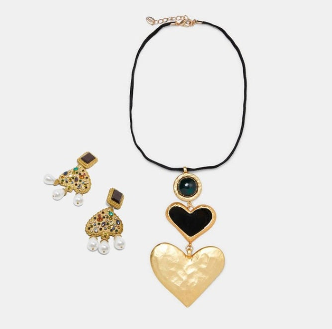 Exaggerated oil drop earring necklace