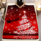 1pc Christmas Throw Blanket - Reindeer and Christmas Trees Printed, Soft, Cozy, Holiday-Themed, Versatile Throw for Couch, Bed, Sofa, Office, Camping, Indoor and Outdoor Use Lootquake LLC