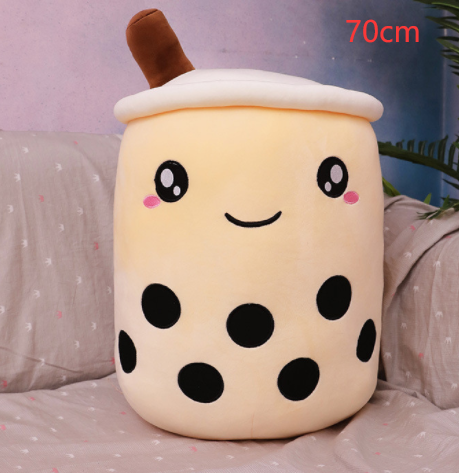 Cute Fruit Drink Plush Stuffed Soft Strawberry Milk Tea Plush Boba Tea Cup Toy Bubble Tea Pillow Cushion Kids Gift Pi-Mart