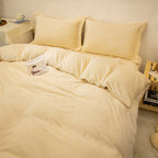 Four-piece Plush Double-sided Fleece Warm Yellow Duvet Cover Pi-Mart