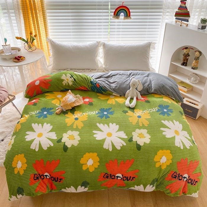 Double-sided Warm Coral Fleece Duvet Cover Pi-Mart