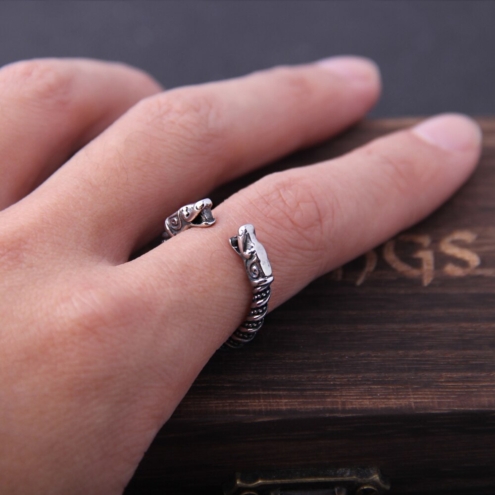 Men's Viking Dragon Statement Rings Pi-Mart