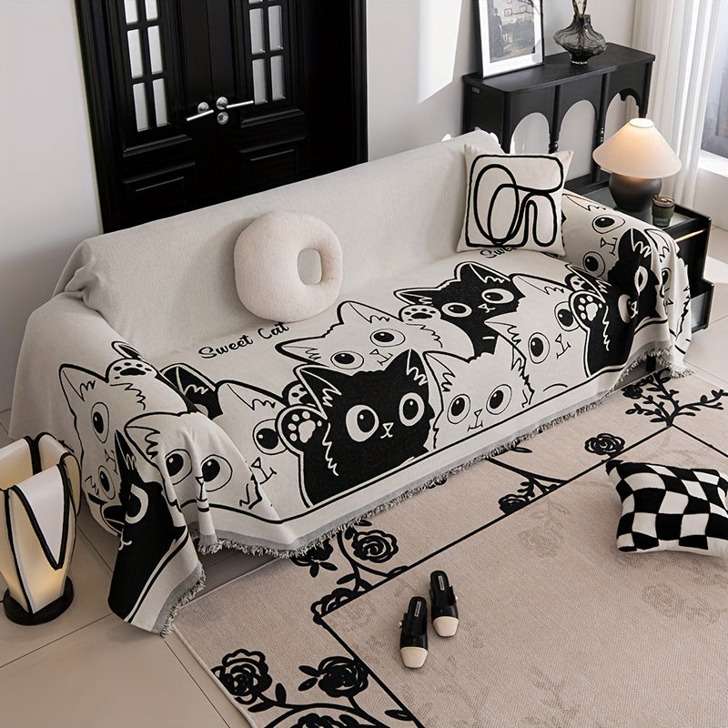 1pc Elastic Four Seasons Universal Sofa Cover Double-sided Sofa Slipcover Anti-cat Scratch Couch Cover Furniture Protector For Bedroom Office Living Room Home Decor Couch Cover Blanket Sofa Cover Blanket Sofa Throw Blanket Lootquake LLC