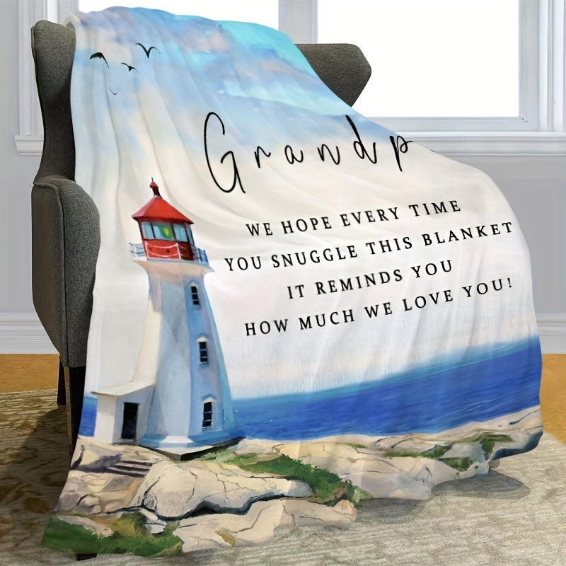 Cozy Grandpa's Delight Flannel Throw Blanket - Ultra-Soft, Warm, and Hypoallergenic for Snuggling Up on Couch, Bed, Office, or Travel - Perfect Birthday Gift Idea for Him Lootquake LLC