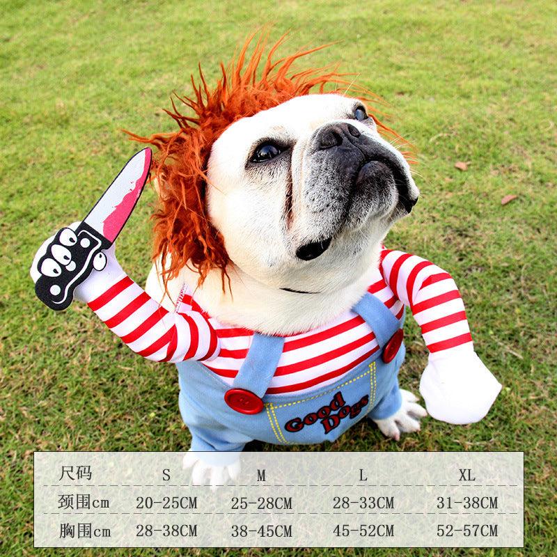 Funny Halloween Pet Costume: Dagger Pet Changing Clothes