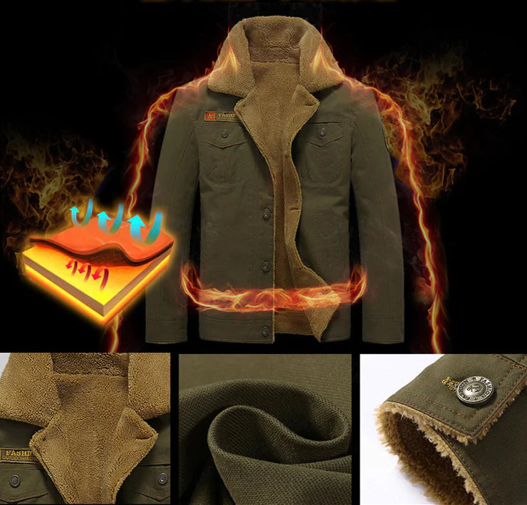 Thick Military Collar Winter Jacket Coat Pi-Mart