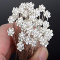 20Pcs Fashion Wedding Bridal Pearl Flower Clear Crystal Rhinestone Hair Pins Clips Bridesmaid Hair wear Jewelry Gorgeous Hair Accessories For Women Stevvex