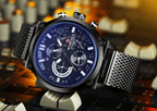Men's Multifunction Analog Quartz Watches Waterproof Wrist Watch With Stainless Steel Mesh Band Excellent Design Perfect Gift - SJB-DIAMOND ELITES