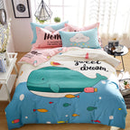 Cartoon four-piece cotton duvet cover Pi-Mart
