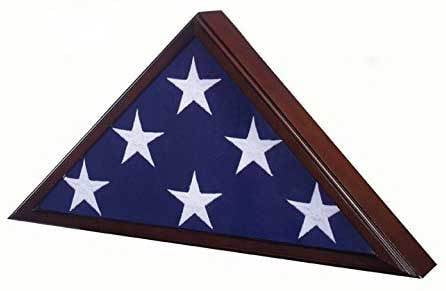 Cherry Veteran Memorial American Flag Case For Military Retirement Made In America. The Military Gift Store