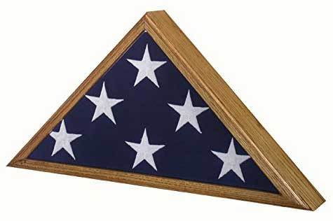 Vintage Oak Veteran Military Retirement Memorial American Flag Case Made In America. The Military Gift Store
