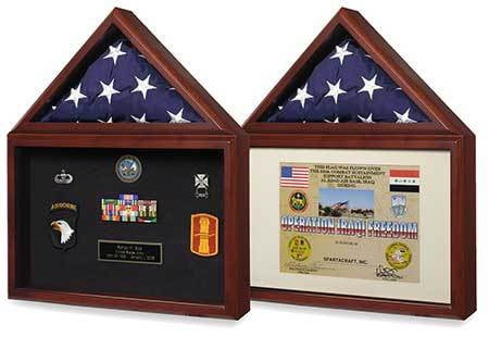 Reversible American Capitol Flag & Certificate Display Case Shadow Box The Military Gift Store