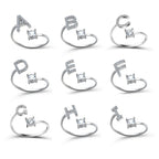 Adjustable 26 Initial Letter Ring Fashion Jewelry For Women Simple Elegant Jewelry Pi-Mart