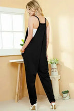 Flame Solid Color Loose Fit Harem Jumpsuit