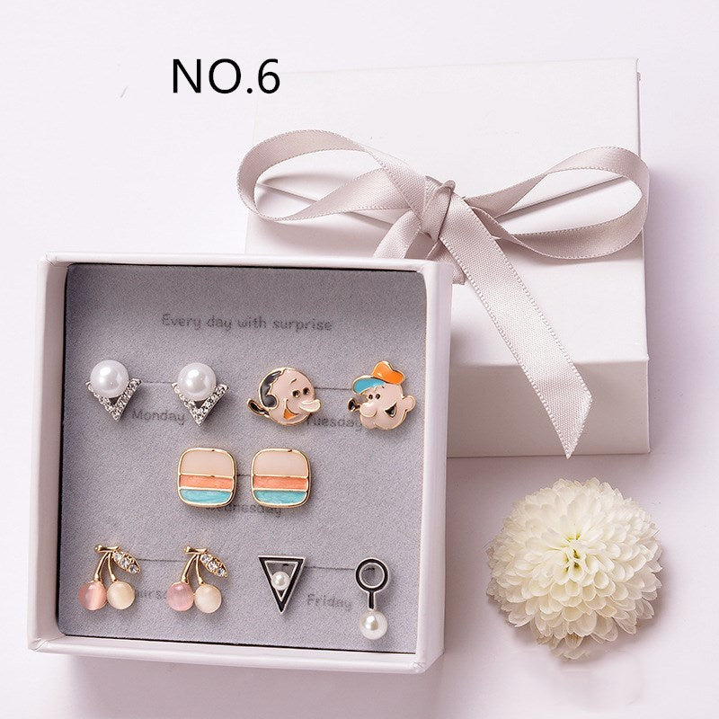 Simple alloy earring set Pi-Mart