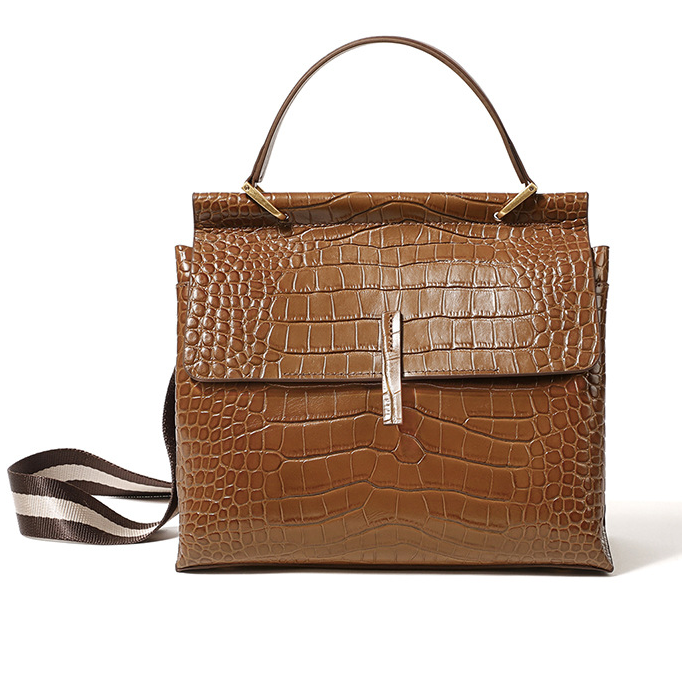 Genuine leather large capacity portable shoulder bag fashion crocodile  7387 tote crossbody - SJB-DIAMOND ELITES