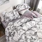 Marble patterned plain duvet cover sheets Pi-Mart