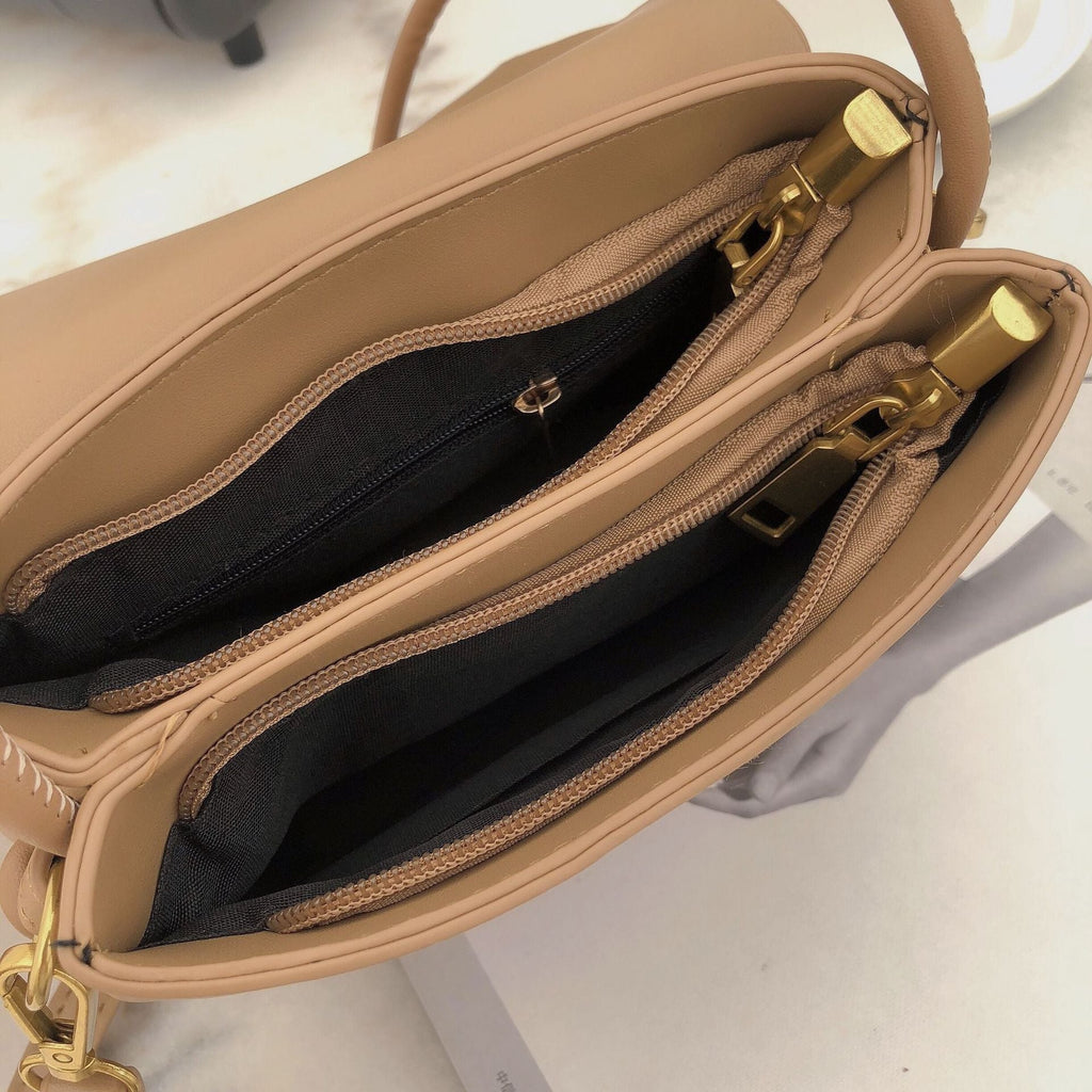 Soft leather retro shoulder bag, fashionable versatile crossbody bag with flaps, temperament underarm bag - SJB-DIAMOND ELITES