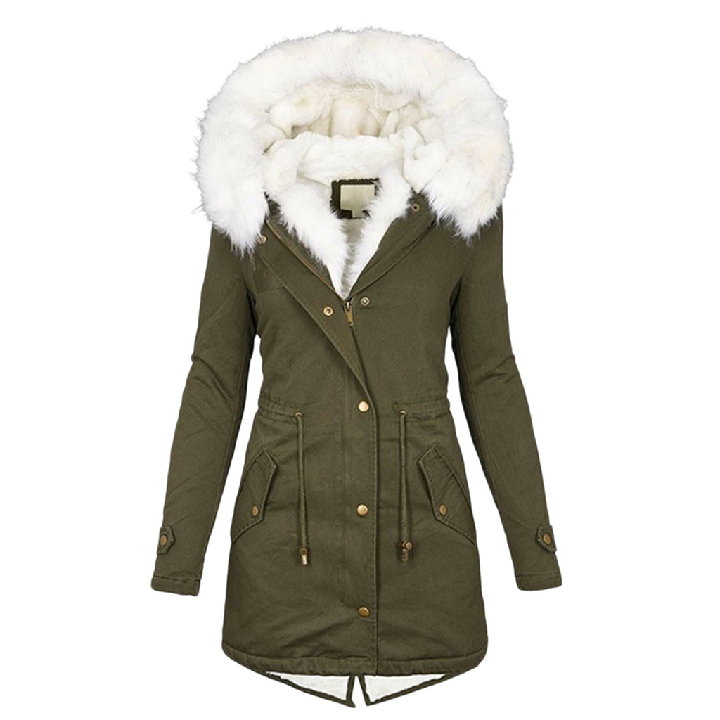 Women's cotton padded jacket with white collar Pi-Mart