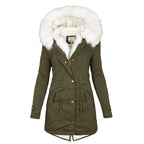 Women's cotton padded jacket with white collar Pi-Mart
