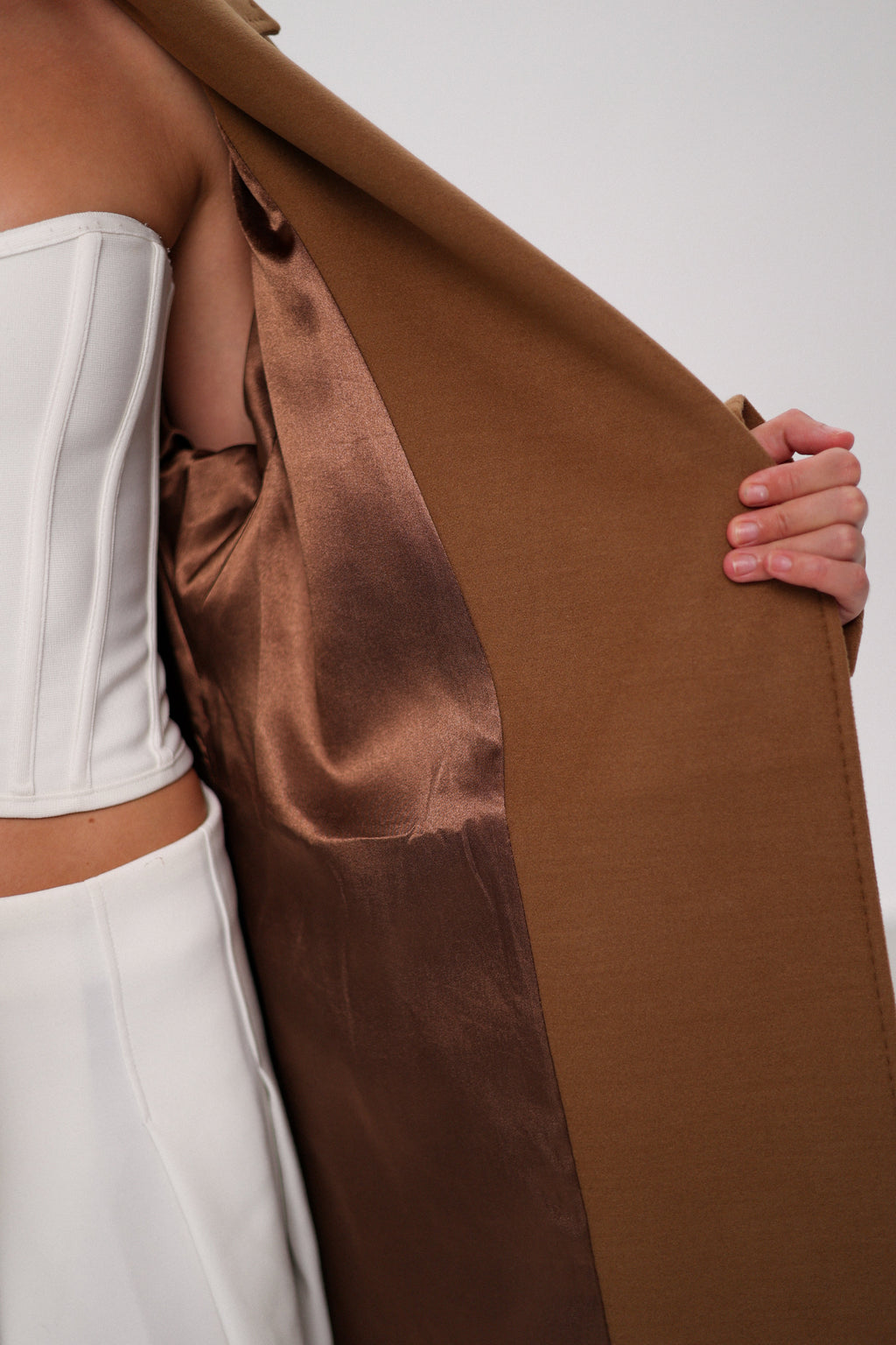 Cambridge Comfort Wraparound Wool Cashmere Coat in Dark Camel - SJB-DIAMOND ELITES
