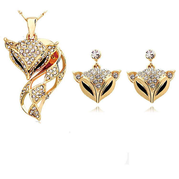 Fox necklace earring set Pi-Mart