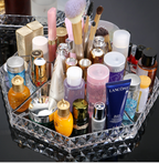 Rotating cosmetic storage box diamond pattern transparent makeup box skin care product display box Pi-Mart