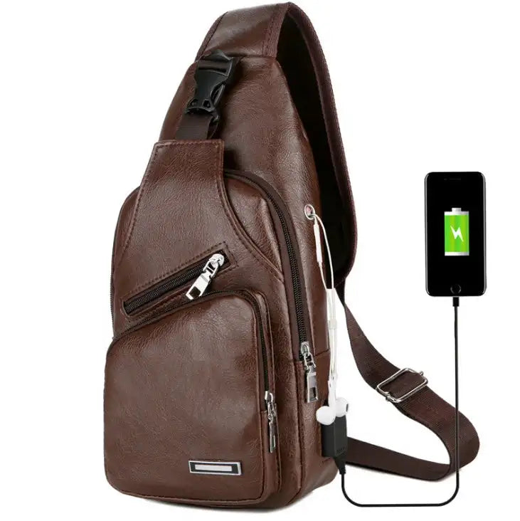 USB Portable Charging Chest Bag Messenger Bag - SJB-DIAMOND ELITES