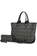 Vegan Leather Tote & Wallet Set - Gold Chain Strap | Femstylo