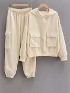 Fashion Two-piece Hooded Sweatshirt With Loose Pockets