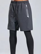 Men's Plus Size Elastic Waist Active Shorts