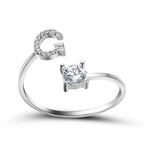 Adjustable 26 Initial Letter Ring Fashion Jewelry For Women Simple Elegant Jewelry Pi-Mart