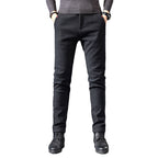 Fleece Lined Sanded Slim-fit Stretch Casual Pants Lootquake LLC