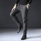 Fleece Lined Sanded Slim-fit Stretch Casual Pants Lootquake LLC