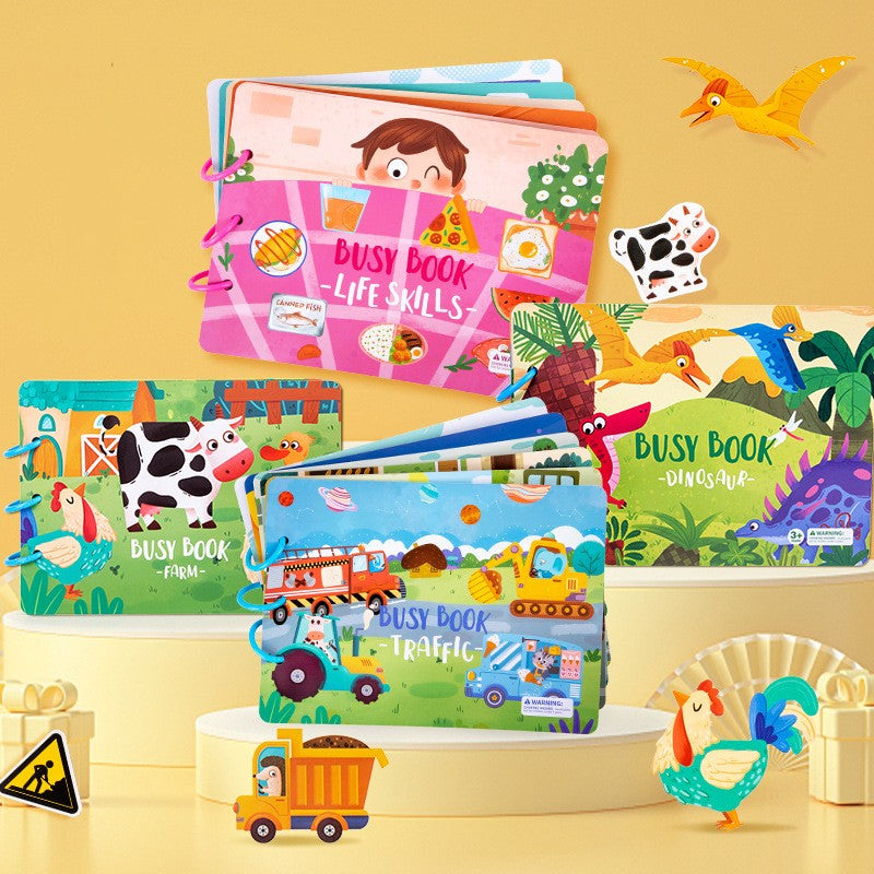 Children's Busy Book Educational Toys Repeated Paste Pi-Mart