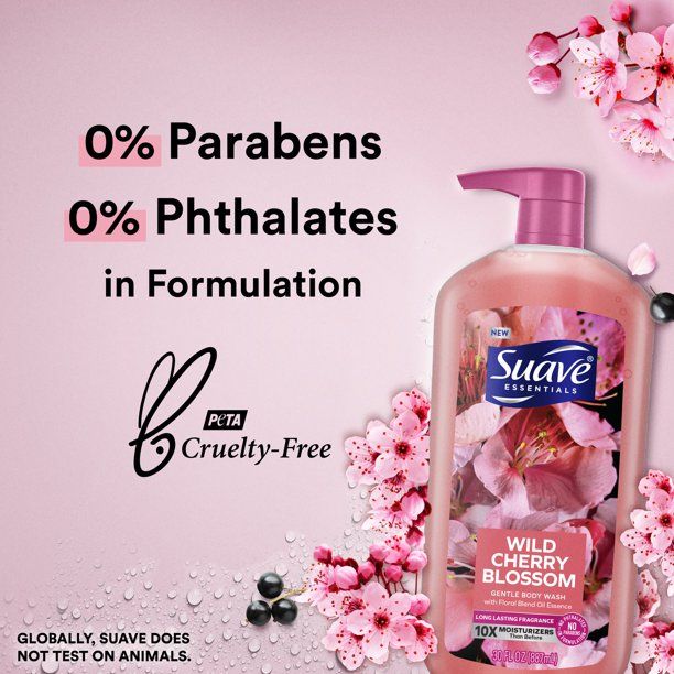Suave Essentials Gentle Liquid Body Wash; Wild Cherry Blossom; 30 oz EasyOptionXY LLC