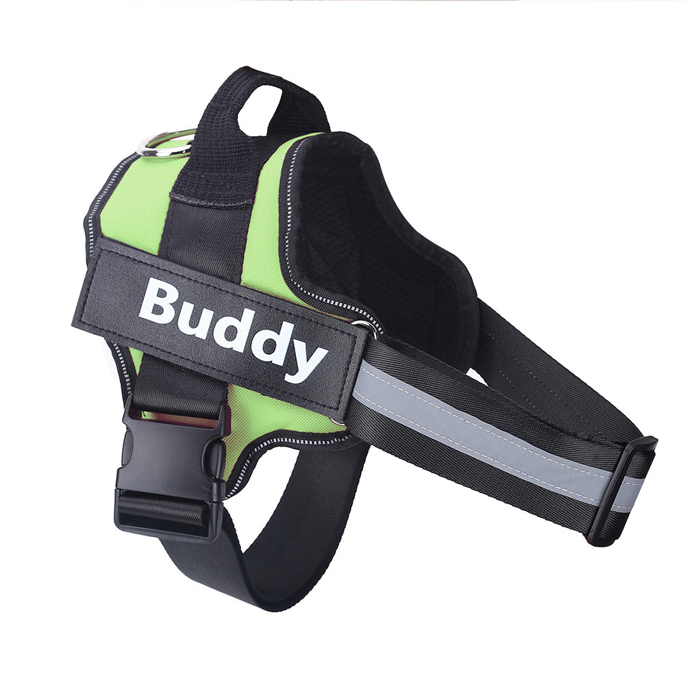 Personalized Dog Harness NO PULL Reflective Breathable Adjustable Pet Harness Vest For Small Large Dog Custom Patch Pet Supplies Pi-Mart
