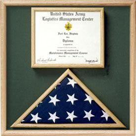 Flag and certificate Combination Box Flag Certificate Display - 3' x 5' Flag The Military Gift Store